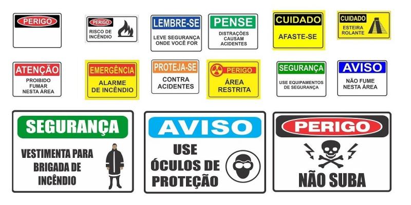 placas de sinalização