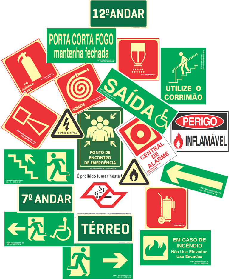 Placas de Sinalização de Segurança Contra Incêndio