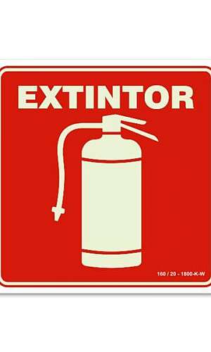 Placa de identificação de extintor de incêndio Placa de identificação de extintor de incêndio