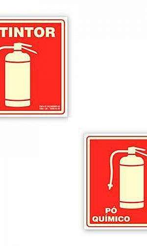 Placa extintor pó químico Placa extintor pó químico
