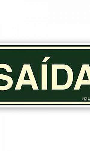 Placa fotoluminescente saída Placa fotoluminescente saída