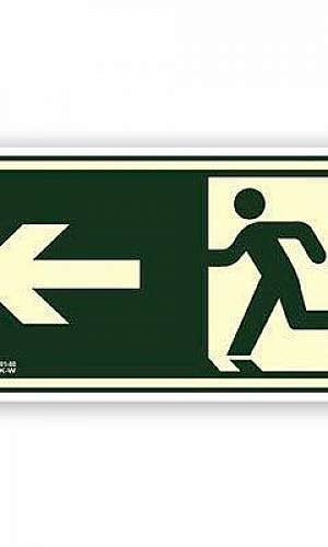 Placa sinalização de rota de fuga Placa sinalização de rota de fuga